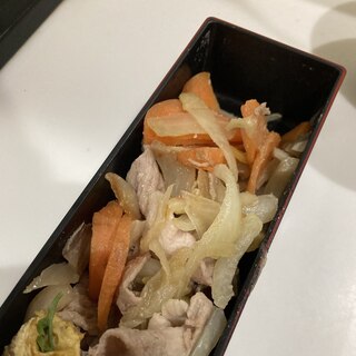 お弁当にガーリック醤油豚肉いため